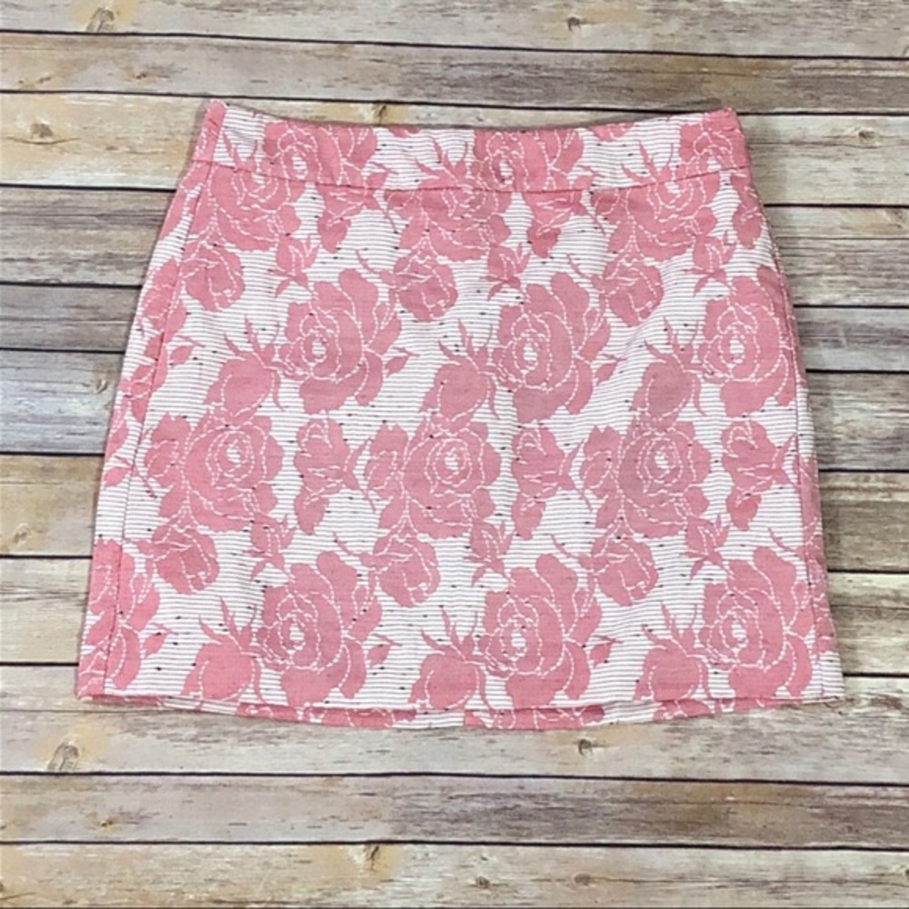 Loft pink floral skirt